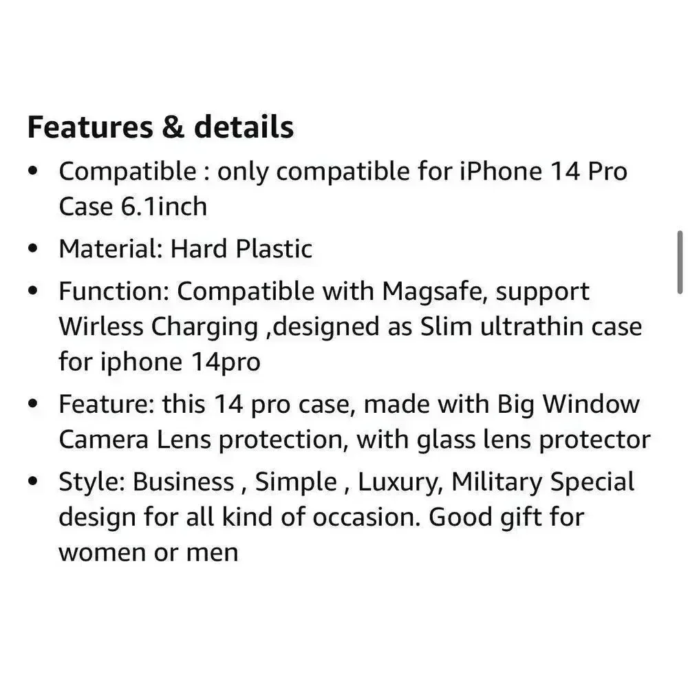 iPhone 14 Pro 6.1” Protective‎ Case Logo View Window Glass Lens Camera Protector